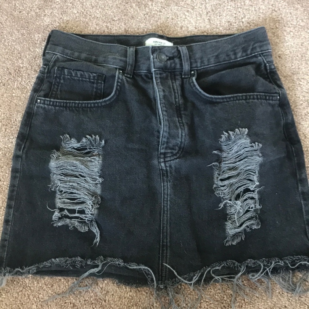 Black jean skirt